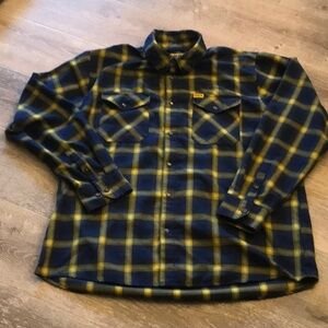 DIXXON Blue and Yellow Plaid Button-Up Shirt 2XL
